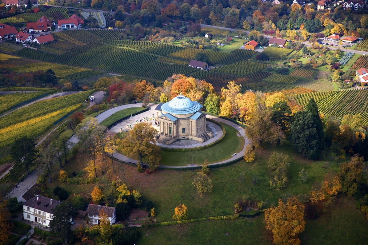 Chapelle funéraire du Wurtemberg, Vue aérienne