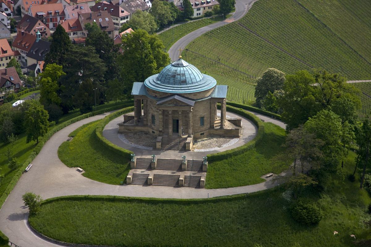 Aerial view of the Sepulchral Chapel on Württemberg Hill