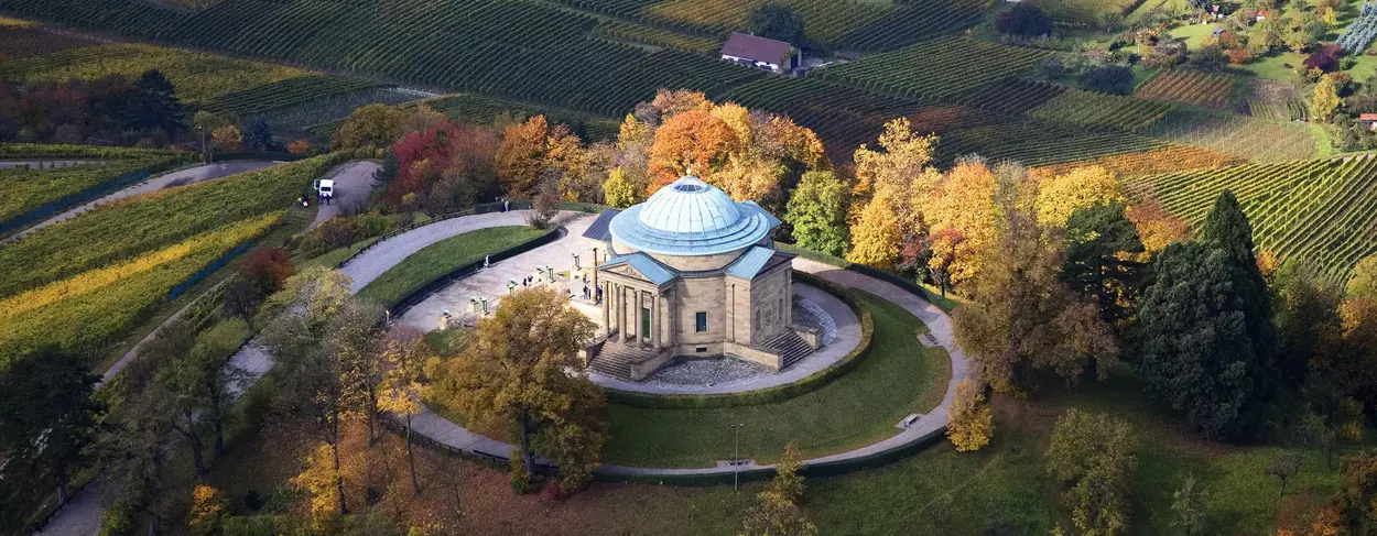 Chapelle funéraire du Wurtemberg, Vue aérienne